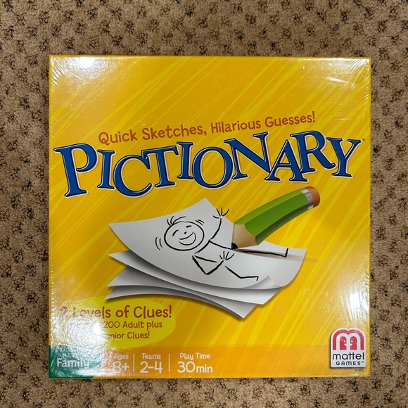 Mattel Games Toys Nwt Pictionary Family Game Unopened 2 Levels Of